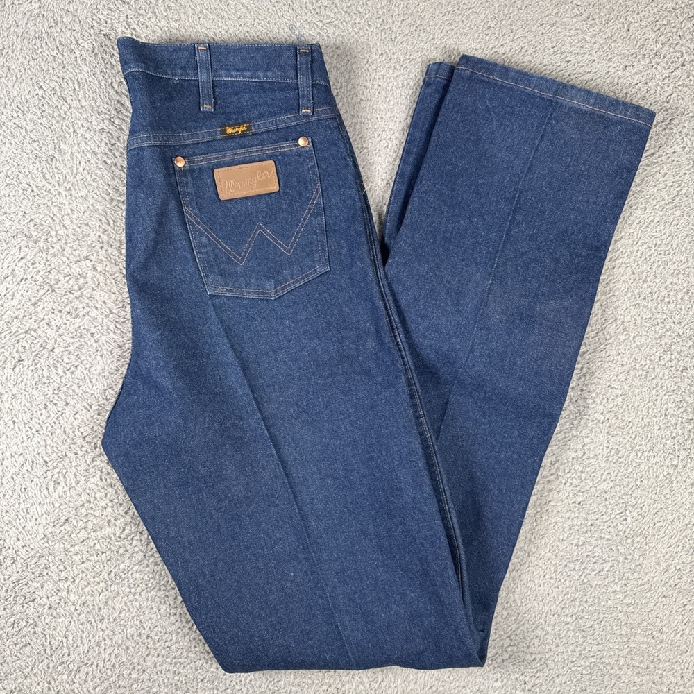 Wrangler Jeans Mens 36x38 (34x38) Blue Cowboy Cut Bootcut 13MWZ Western CRISP